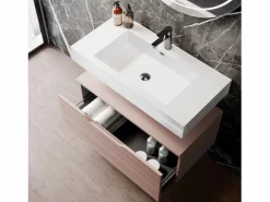 Mueble De Baño Simple|Composición de 3 piezas SOLMIRA empolvado