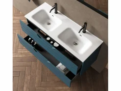 Composición de doble lavabo 5 piezas SOLMIRA Azul New