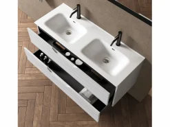 Composición de doble lavabo 5 piezas SOLMIRA mate Blanco Sale