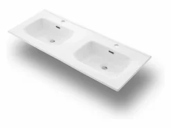 Composición de doble lavabo 5 piezas SOLMIRA mate Blanco Sale