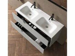 Mueble De Baño Con Doble Lavabo|Composición de doble lavabo 5 piezas SOLMIRA