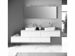 Mueble De Baño Con Doble Lavabo|Composición de lavabo doble ASTRA de 9 piezas