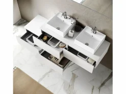 Composición de lavabo doble ASTRA de 8 piezas Blanco Discount