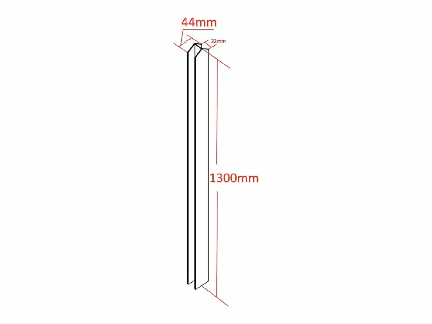 Vente-unique Conector para cristalera de aluminio Alt. 130 cm TOLLESON Blanco Discount