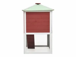 Conejera jaula de animales con doble piso de madera ES786159 Rojo Outlet
