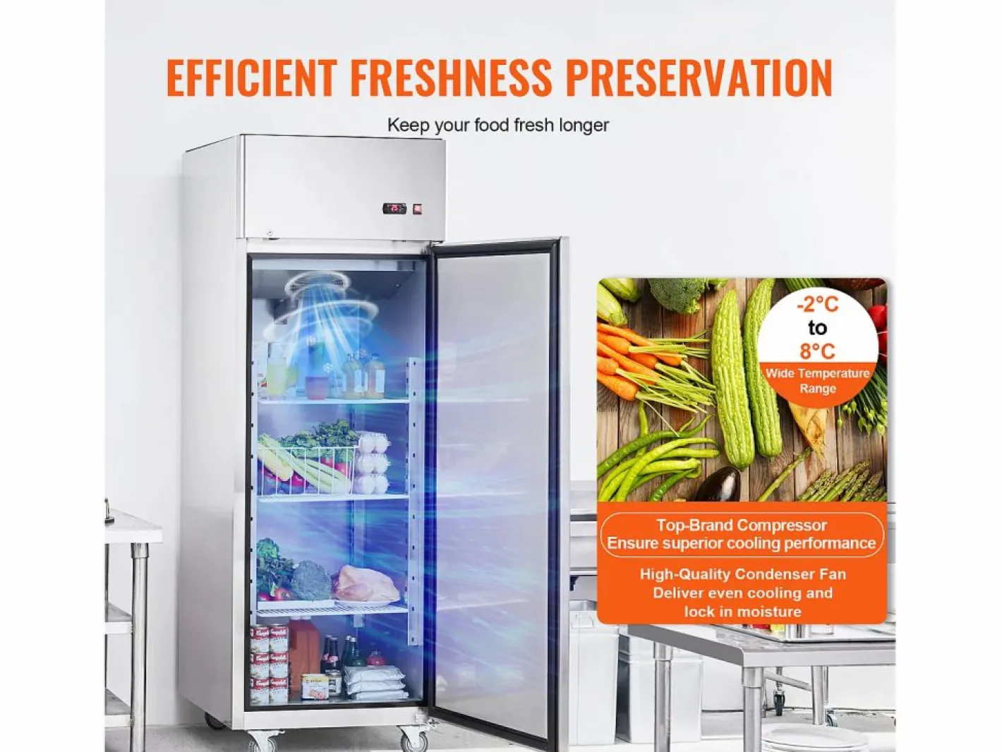 Congelador Comercial SucceBuy 570 L Vertical 1 Puerta^ Hot