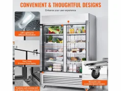 Electrodomésticos De Frío|Congelador Comercial SucceBuy 1 100 L Vertical 2 Puertas