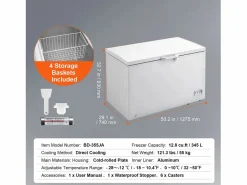 Congelador Horizontal SucceBuy de 345 L con 4 Cestas^