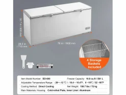 Electrodomésticos De Frío|Congelador Horizontal SucceBuy de 561 L con 4 Cestas y Tapas Dobles