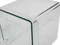 Vente-unique Mesa De Centro|Conjunto 3 mesas de centro de cristal curvado MINKA