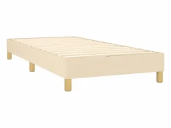 Conjunto Boxspring - 90x190 cm + colchón y LED tela ES607032 Crema New