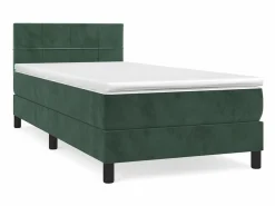 Conjunto Boxspring - 90x200 cm + Somieres + colchón terciopelo oscuro ES39591^ Clearance