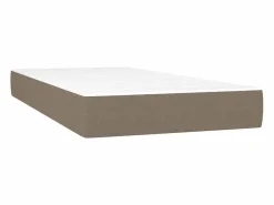 Conjunto Boxspring - 90x190 cm + colchón tela gris taupe ES367757 Topo