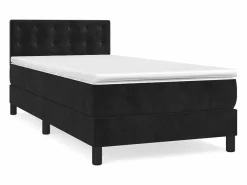 Conjunto Boxspring - 90x190 cm + colchón cuero sintético ES863814 Negro New