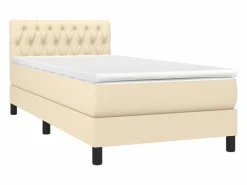 Conjunto Boxspring - 90x190 cm colchón y luces LED tela color ES683851^ Outlet