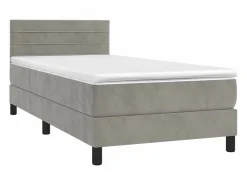 Conjunto Boxspring - 80x200 cm + colchón terciopelo claro ES689838^ Best