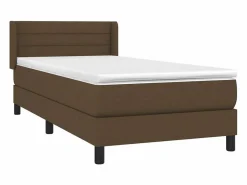 Conjunto Boxspring - 90x190 cm + Somieres + colchón tela marrón oscuro ES45896 Marru00f3n Hot