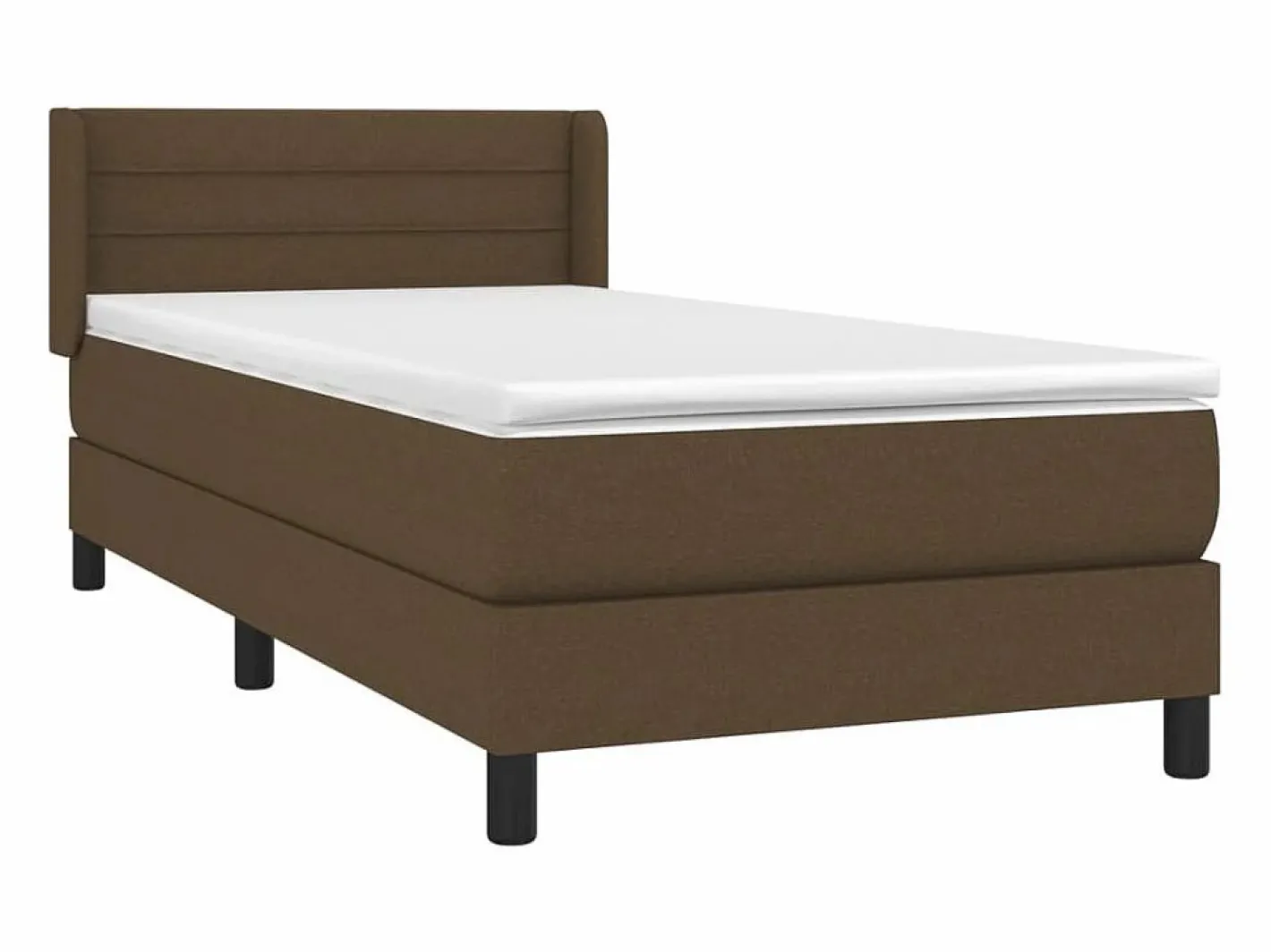 Conjunto Boxspring - 90x190 cm + Somieres + colchón tela marrón oscuro ES45896 Marru00f3n Hot