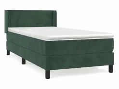 Conjunto Boxspring - 90x200 cm + colchón terciopelo oscuro ES246649 Verde Discount