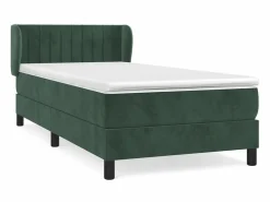 Cama Continental Boxspring|Conjunto Boxspring - 90x200 cm + Somieres + colchón terciopelo oscuro ES38171
