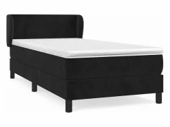 Conjunto Boxspring - 90x200 cm + colchón terciopelo ES841770 Negro Clearance