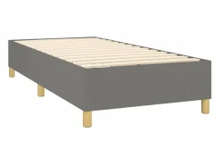 Conjunto Boxspring - 90x190 cm colchón y luces LED tela oscuro ES848933^
