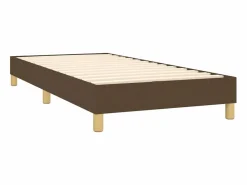 Cama Continental Boxspring|Conjunto Boxspring - 90x200 cm + Somieres + colchón tela marrón oscuro ES40955
