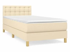 Conjunto Boxspring - 90x190 cm + colchón tela color ES485273 Crema Hot