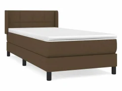 Conjunto Boxspring - 90x190 cm + Somieres + colchón tela marrón oscuro ES45859 Marru00f3n