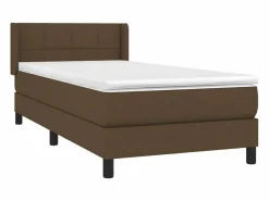 Conjunto Boxspring - 90x190 cm + Somieres + colchón tela marrón oscuro ES45859 Marru00f3n
