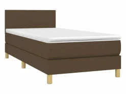 Conjunto Boxspring - 90x190 cm + Somieres + colchón tela marrón oscuro ES45860^ Clearance