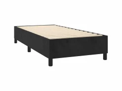 Conjunto Boxspring - 80x200 cm + Somieres + colchón + LED terciopelo ES44271 Negro