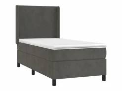Cama Continental Boxspring|Conjunto Boxspring - 90x190 cm colchón y LED terciopelo oscuro ES723291