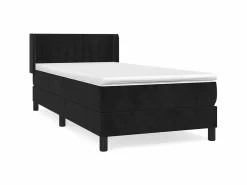 Conjunto Boxspring - 80x200 cm + Somieres + colchón terciopelo ES38115 Negro Best