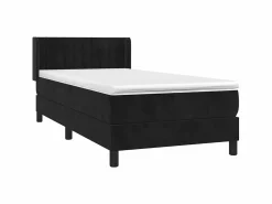 Conjunto Boxspring - 80x200 cm + Somieres + colchón terciopelo ES38115 Negro Best