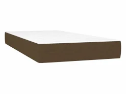 Conjunto Boxspring - 90x190 cm + Somieres + colchón tela marrón oscuro ES45332^ New