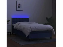 Conjunto Boxspring - 90x190 cm colchón y luces LED tela ES562455^