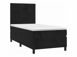 Conjunto Boxspring - 90x200 cm colchón y LED terciopelo ES433243 Negro Discount