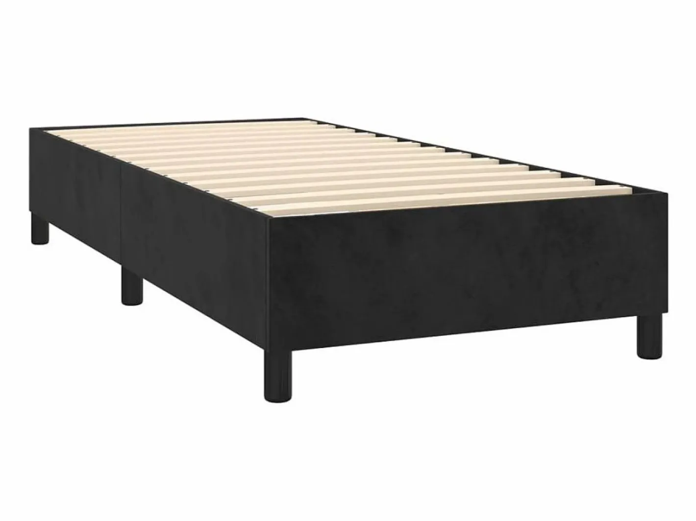 Conjunto Boxspring - 90x200 cm colchón y LED terciopelo ES433243 Negro Discount