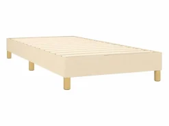Conjunto Boxspring - 90x190 cm + colchón y LED tela ES346746 Crema Discount