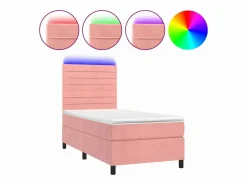 Cama Continental Boxspring|Conjunto Boxspring - 80x200 cm colchón y LED terciopelo ES338888