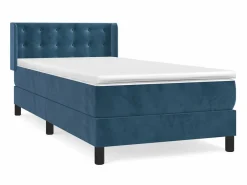 Conjunto Boxspring - 80x200 cm + Somieres + colchón terciopelo oscuro ES37082 Azul Discount