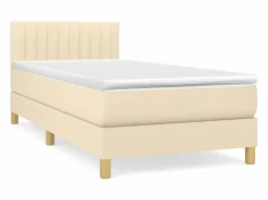 Cama Continental Boxspring|Conjunto Boxspring - 90x190 cm + Somieres + colchón tela color ES45022