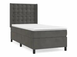 Cama Continental Boxspring|Conjunto Boxspring - 90x190 cm + colchón terciopelo oscuro ES923564