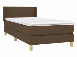 Conjunto Boxspring - 90x200 cm + Somieres + colchón tela marrón oscuro ES41477^ Discount
