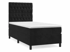 Conjunto Boxspring - 80x200 cm + Somieres + colchón terciopelo ES38170 Negro New