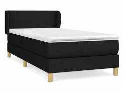 Conjunto Boxspring - 90x190 cm + Somieres + colchón tela ES40353 Negro New