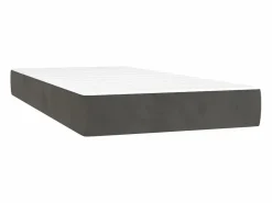 Conjunto Boxspring - 80x200 cm + Somieres + colchón terciopelo oscuro ES43840 Gris Discount
