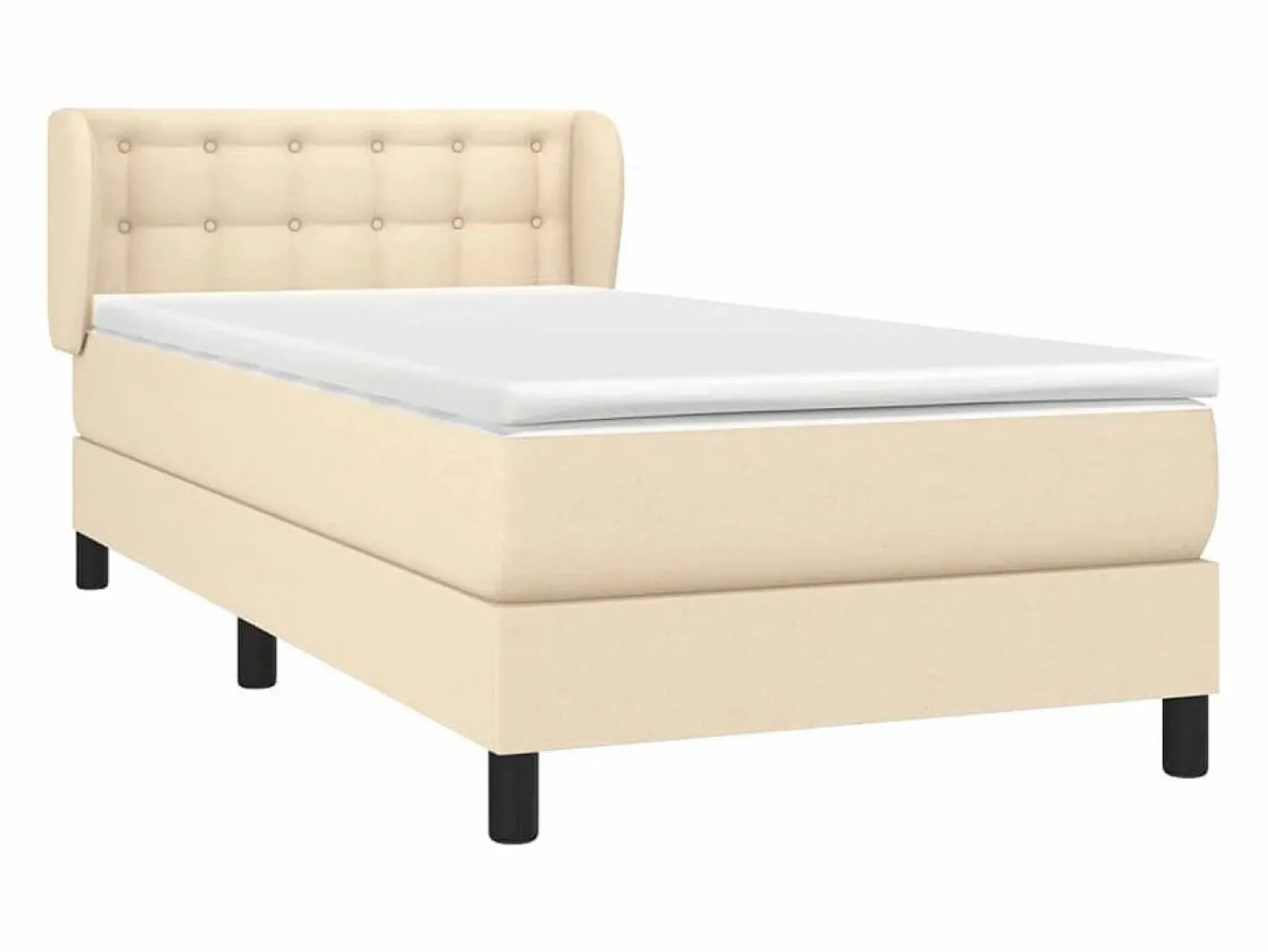 Cama Continental Boxspring|Conjunto Boxspring - 90x190 cm + colchón tela color ES492978
