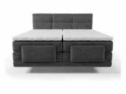 Palacio Cama Continental Boxspring|Cama Articulada|Conjunto boxspring relax tela antracita 2x90x200 LODI